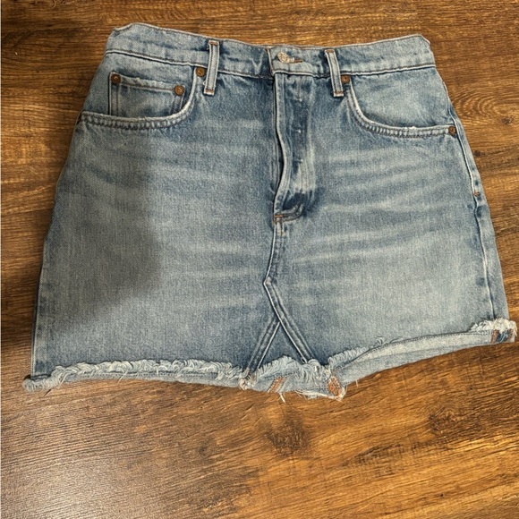 Agolde Denim Mini Skirt size 29 women’s  button fly summer 90’s pop princess - Picture 7 of 10